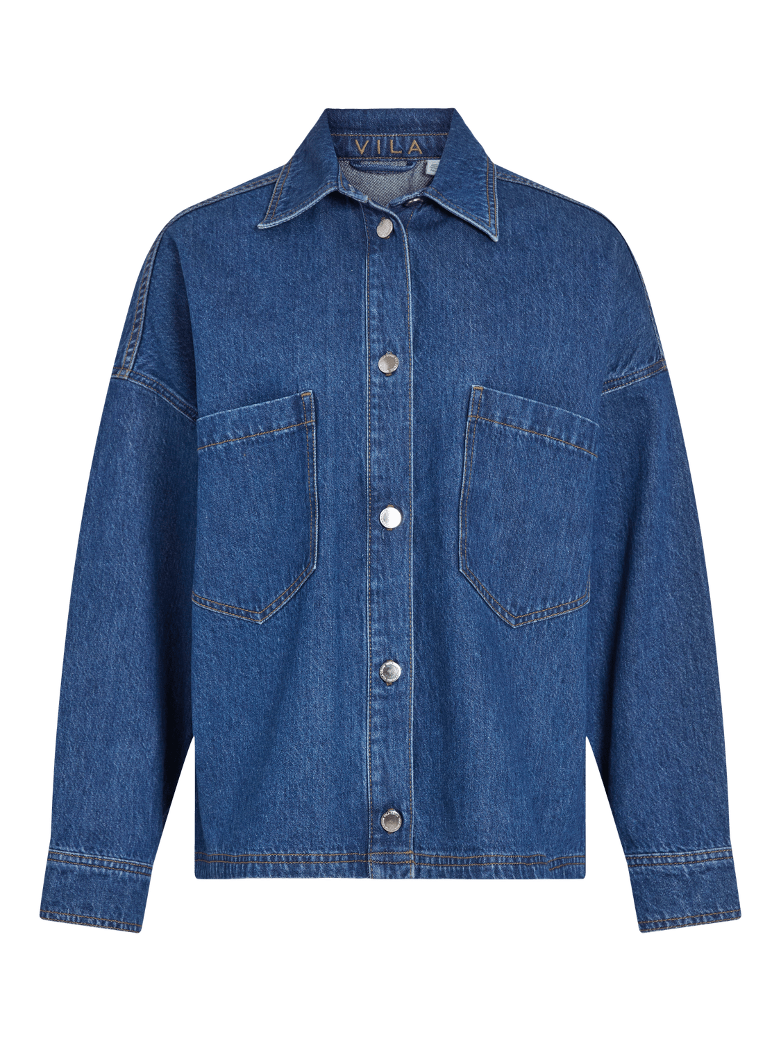 VICREEK Denim Shirt - Medium Blue Denim - VERO MODA & VILA Bergvik